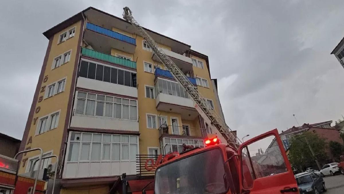 Karabük’te 6 katlı binada çıkan yangın söndürüldü
