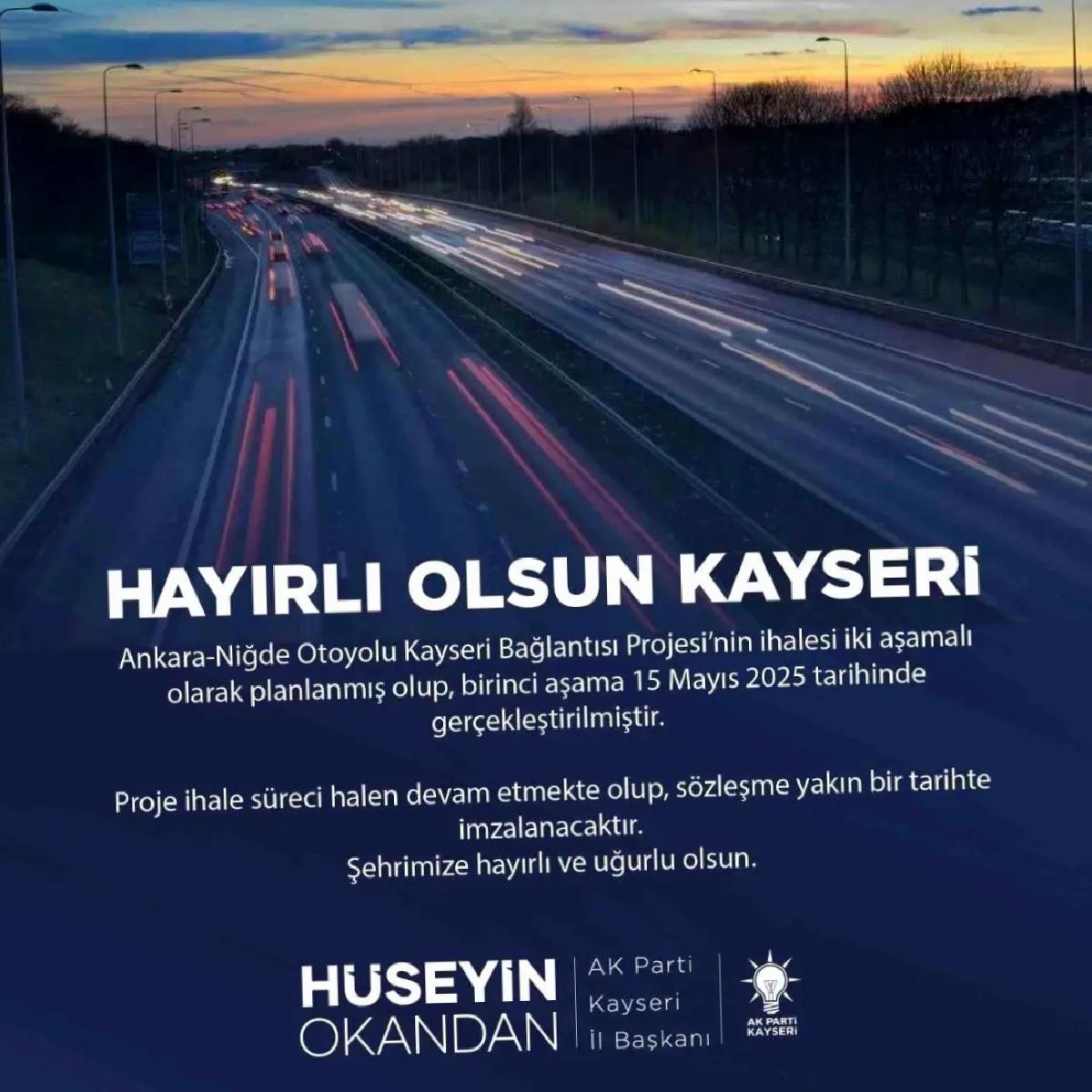 Kayseri Otoyolu İhalesi Gerçekleşti
