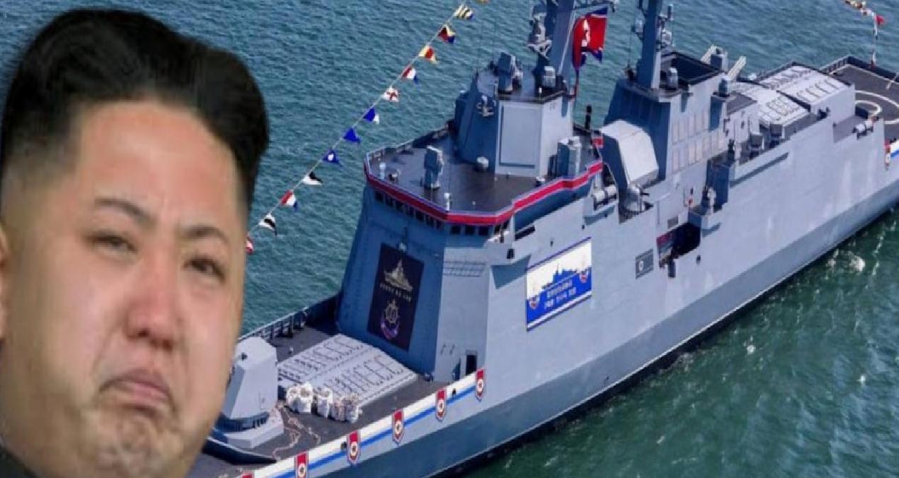 Kuzey Kore, yepyeni savaş gemisini liderinin gözü önünde batırdı