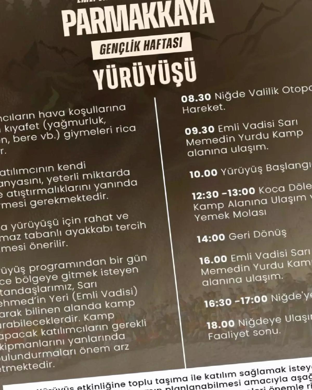 Niğde’de Gençlik Haftası Kapsamında Doğa Yürüyüşü Düzenleniyor