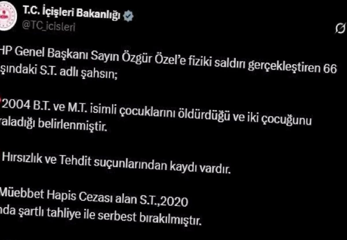 Özgür Özel’e Saldıran Şahıs Serbest Bırakıldı