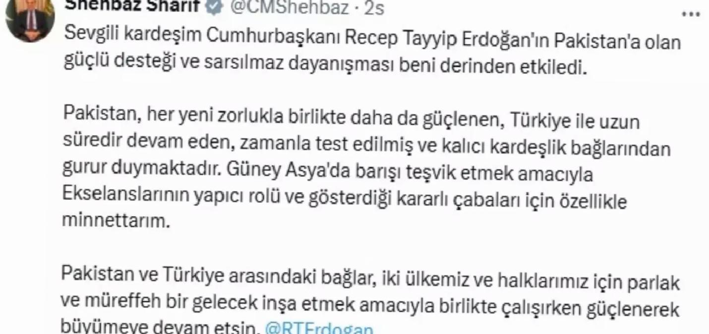 Pakistan Başbakanı Şahbaz Şerif: Türkiye ile Kalıcı Kardeşlik Bağlarından Gurur Duyuyoruz
