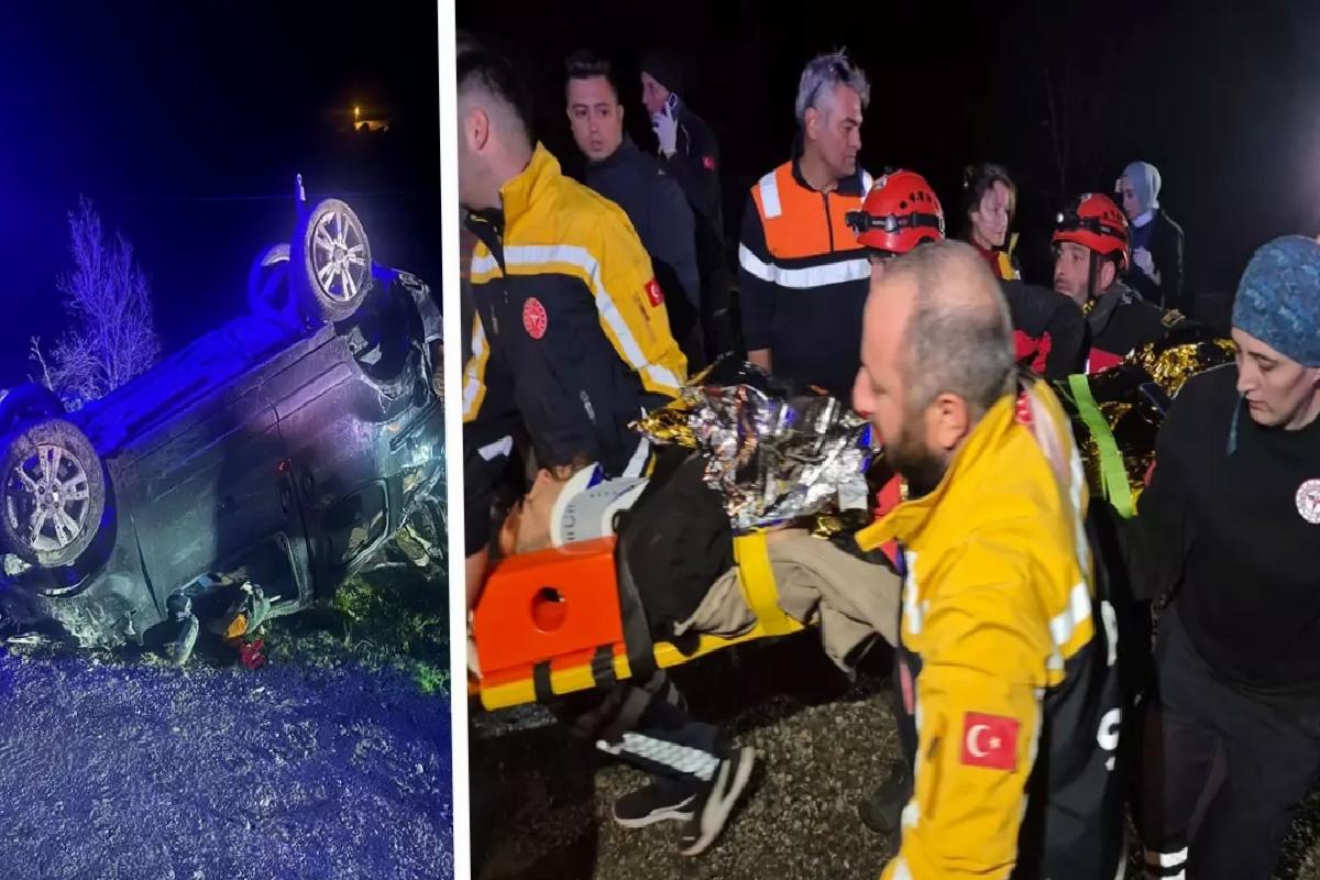 Rize’de hafif ticari araç takla attı: 3 ölü, 2 yaralı