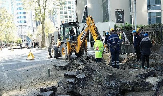 Sarıyer Maslak yol çökmesinde su ve doğalgaz hatları onarıldı, akış normale döndü