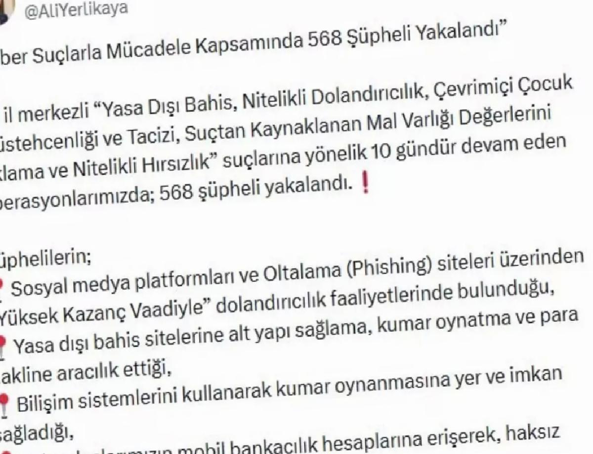 Siber Suçlara 39 İlde Operasyon