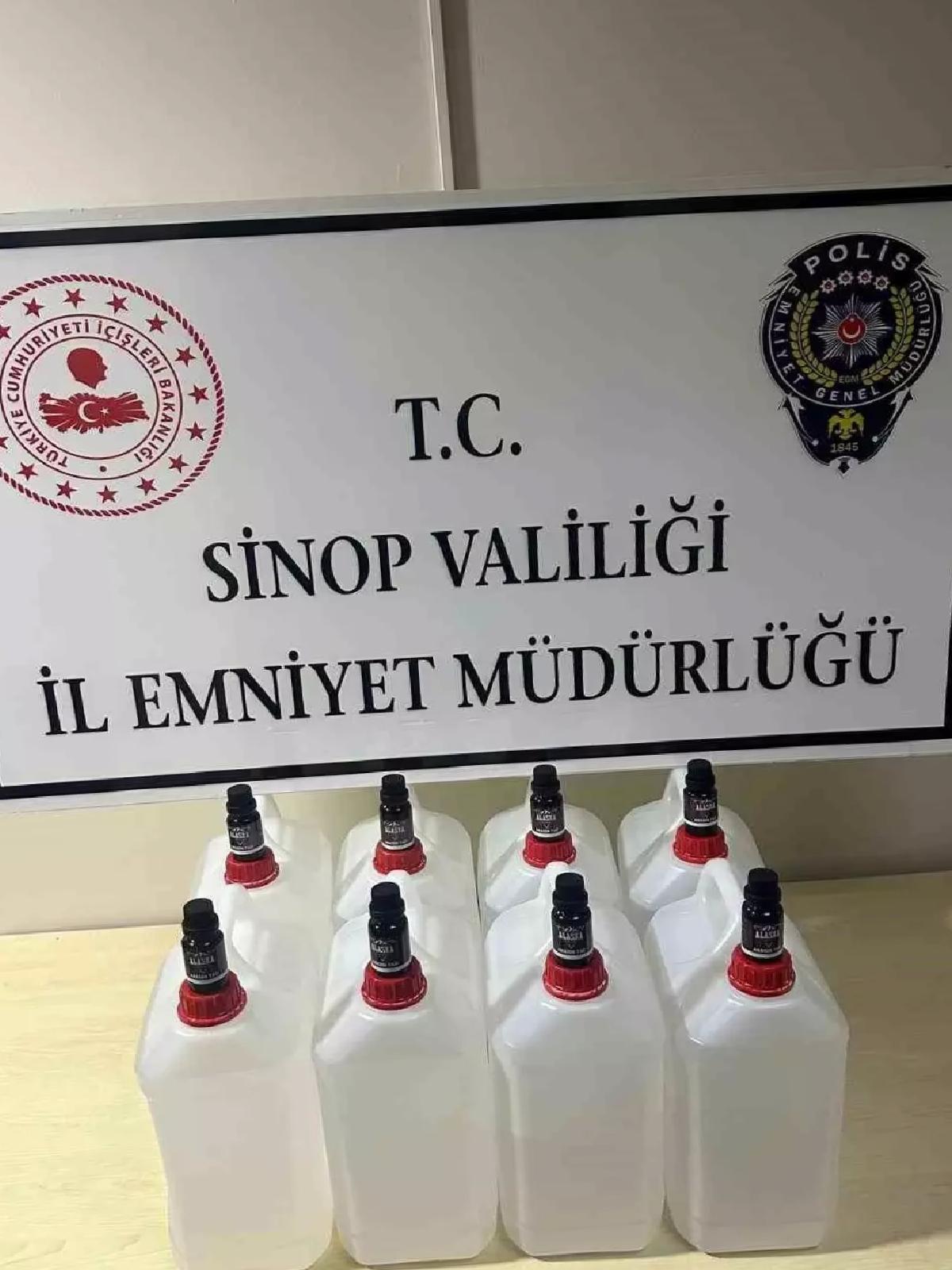 Sinop’ta 40 Litre Etil Alkol Ele Geçirildi