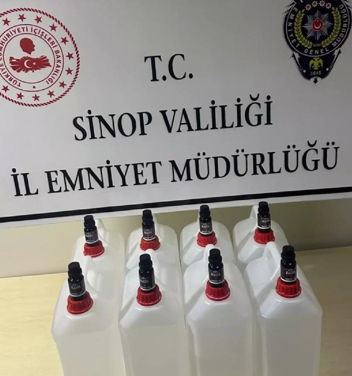 Sinop’ta 40 Litre Kaçak Etil Alkol Ele Geçirildi