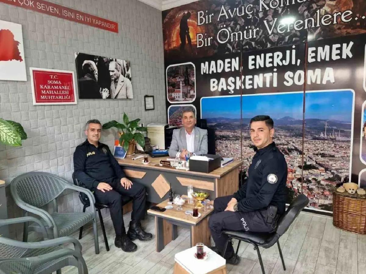 Soma’da Emniyet Müdürü Muhtarlarla Görüştü