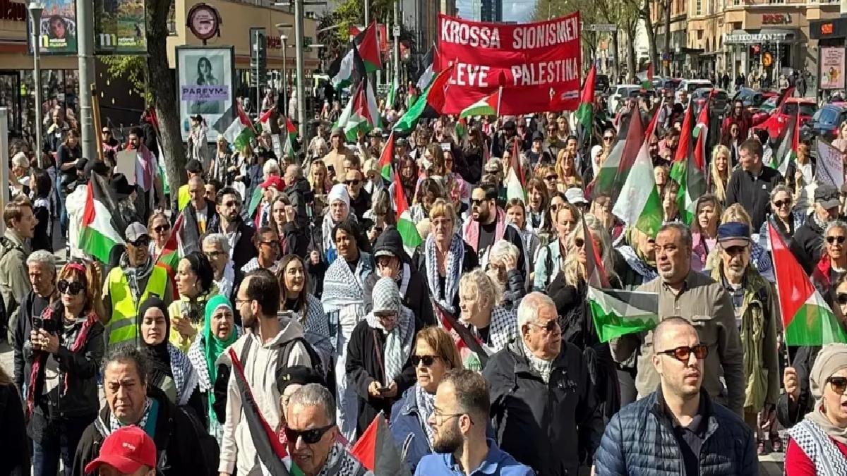 Stockholm’de Filistin İçin Protesto
