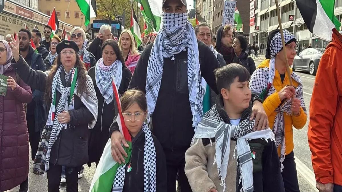 Stockholm’de Gazze İçin Protesto