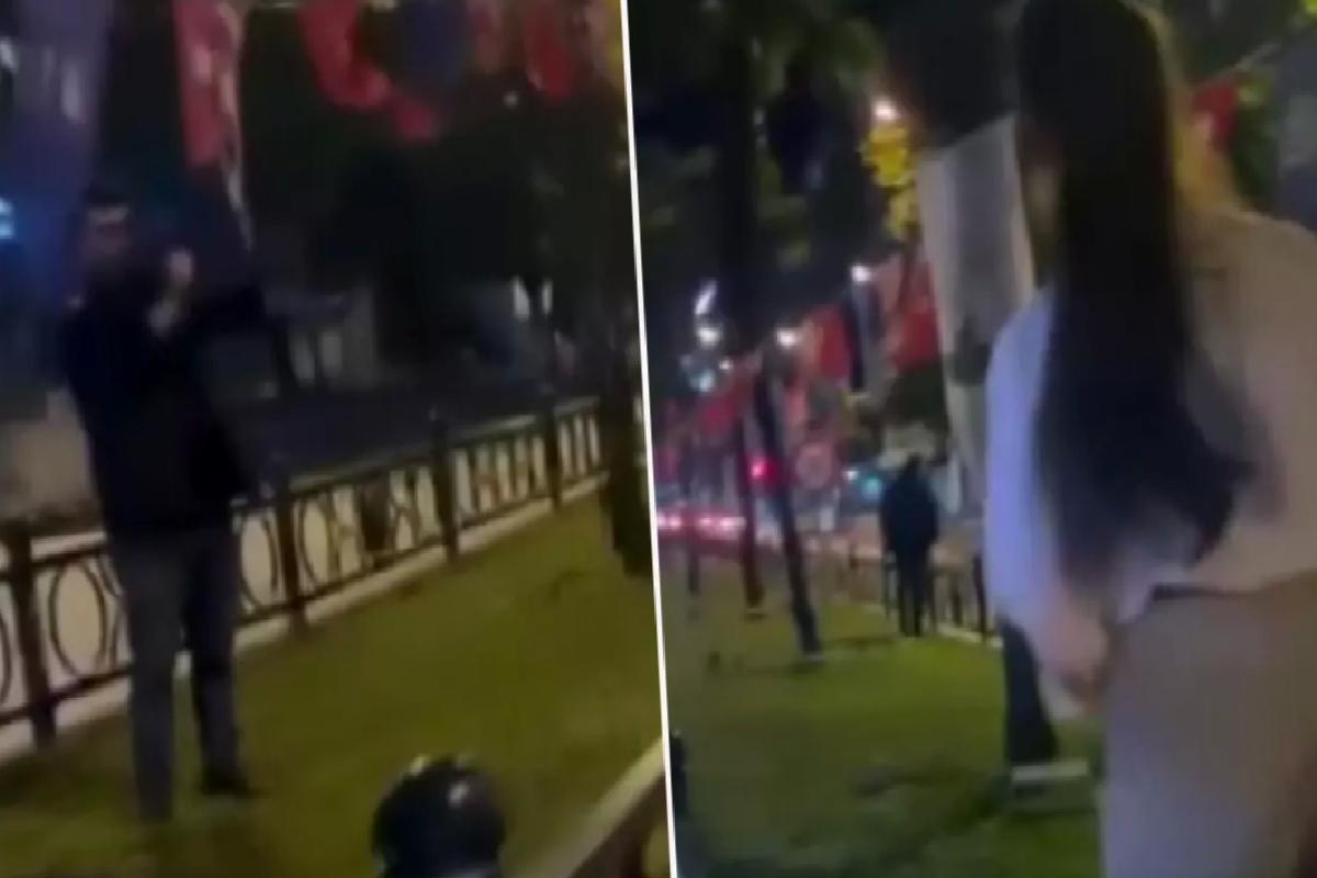 Türk bayrağını yakmaya çalışan kişi zihinsel engelli çıktı