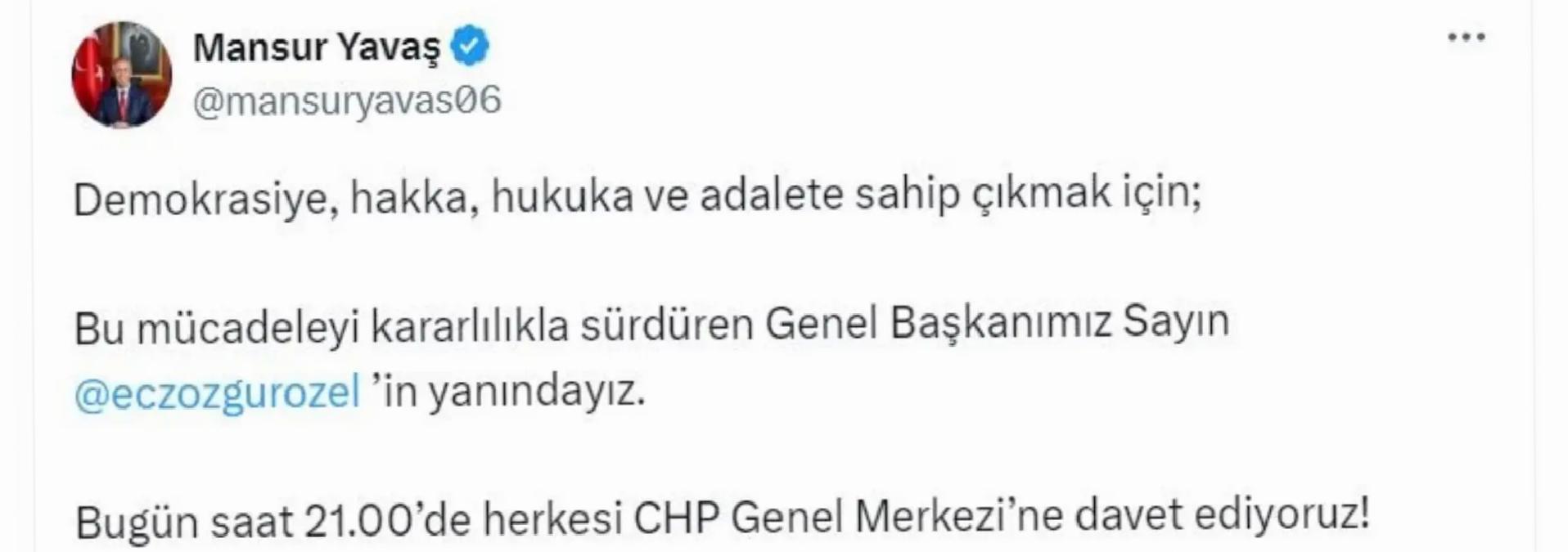 Yavaş’tan CHP’ye Davet